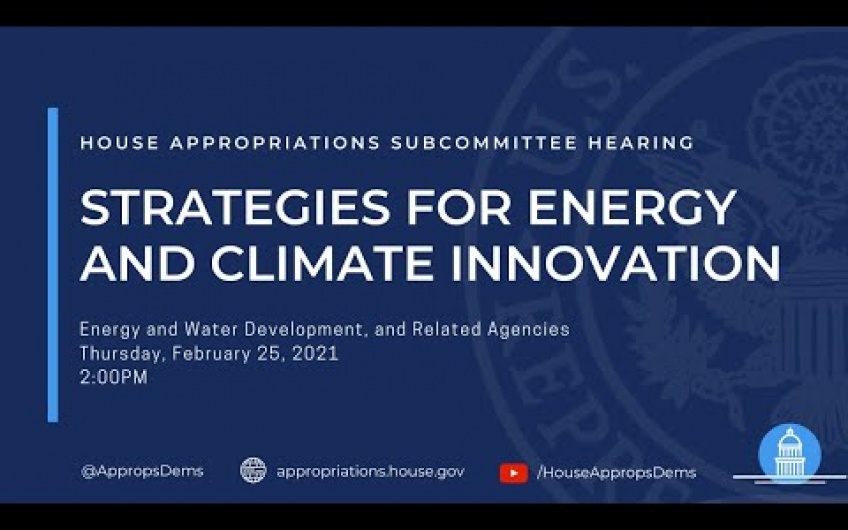 Featured video from Shobita Parthasarathy: House Appropriations Committee-Strategies for Energy and Climate Innovation